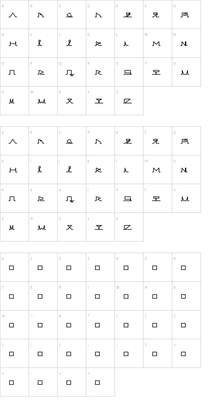 Character Map Lines of Life Font