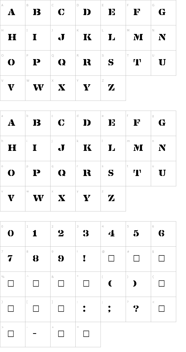 Character Map Lintsec Regular Font
