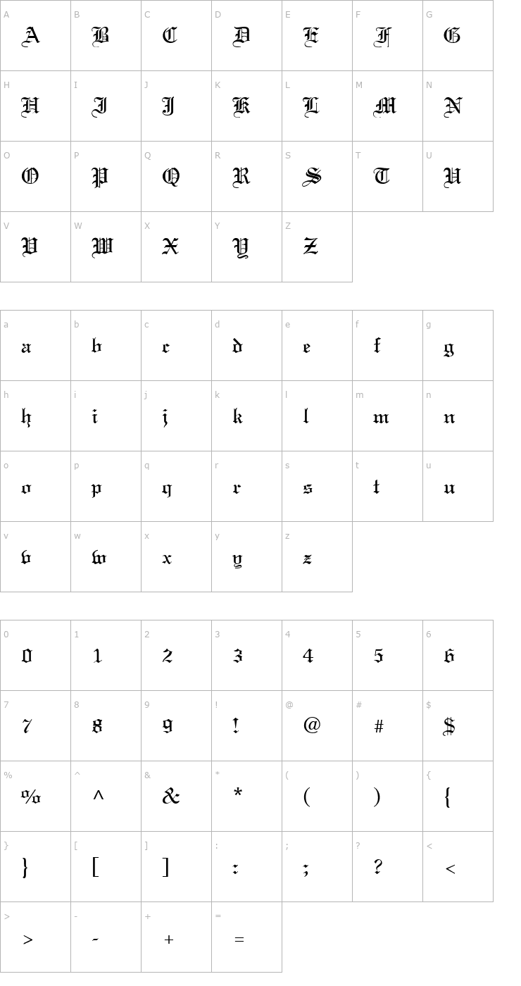 Character Map Linus Text Font