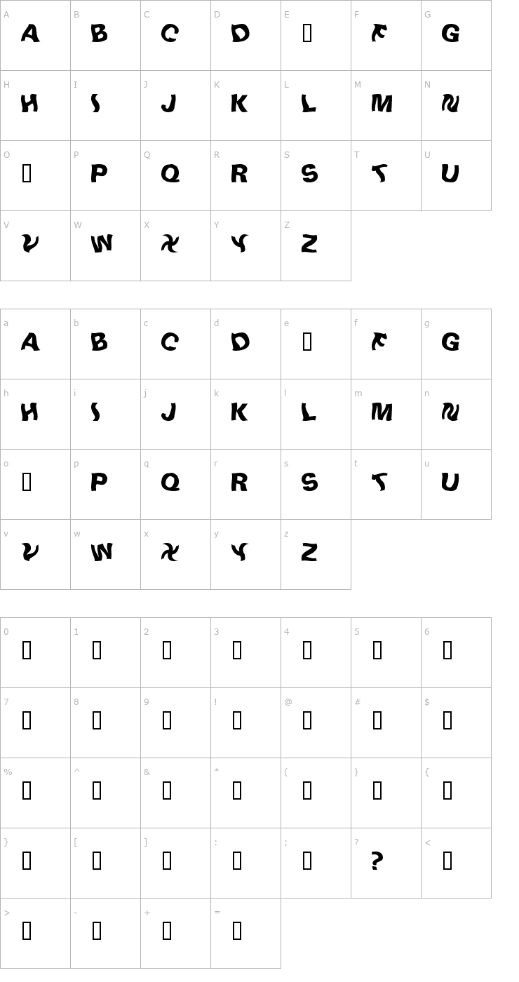 Character Map LinusPlaySW Font