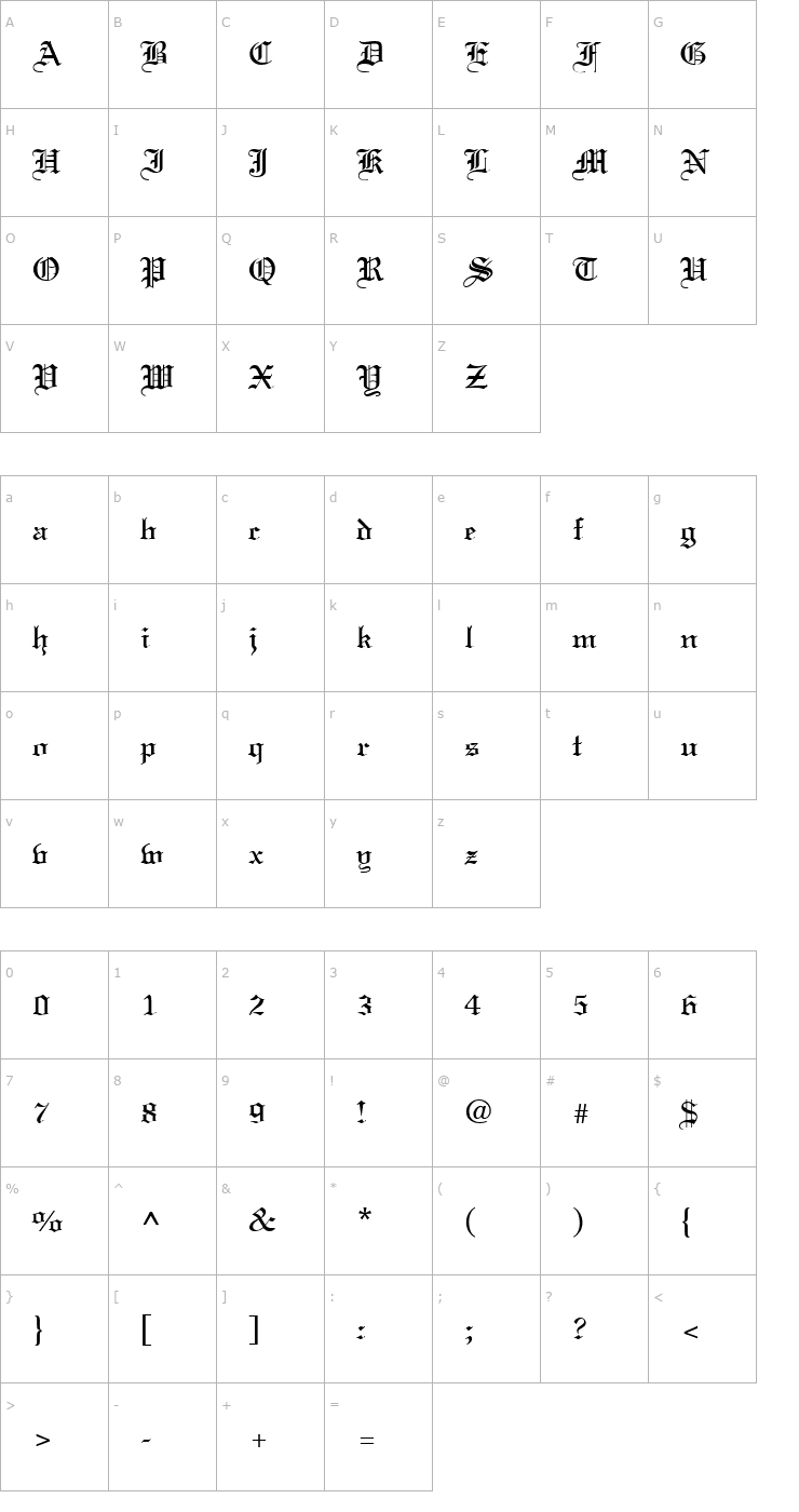Character Map LinusText Regular Font