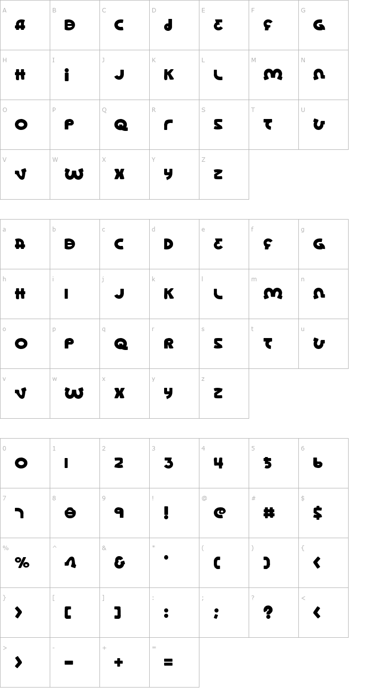 Character Map Lionel Font