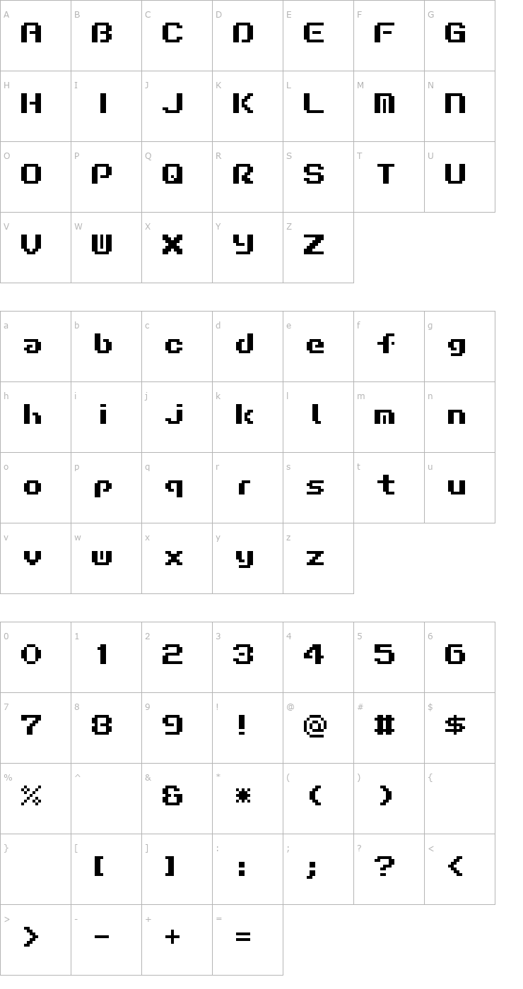 Character Map Liquid Kidz Font