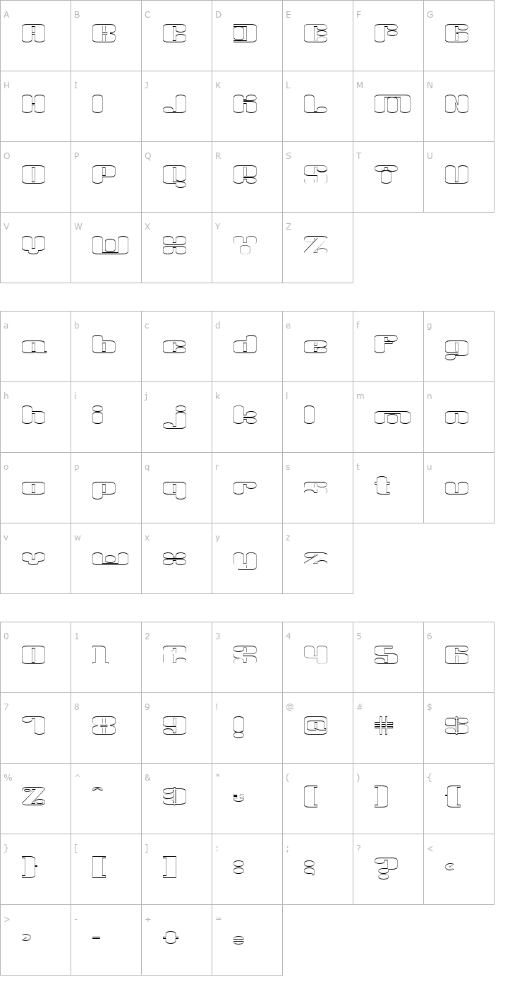 Character Map Liquid Sex Outline Font
