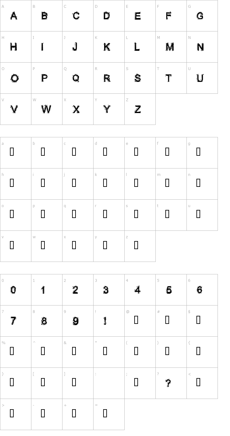 Character Map Lithium Font