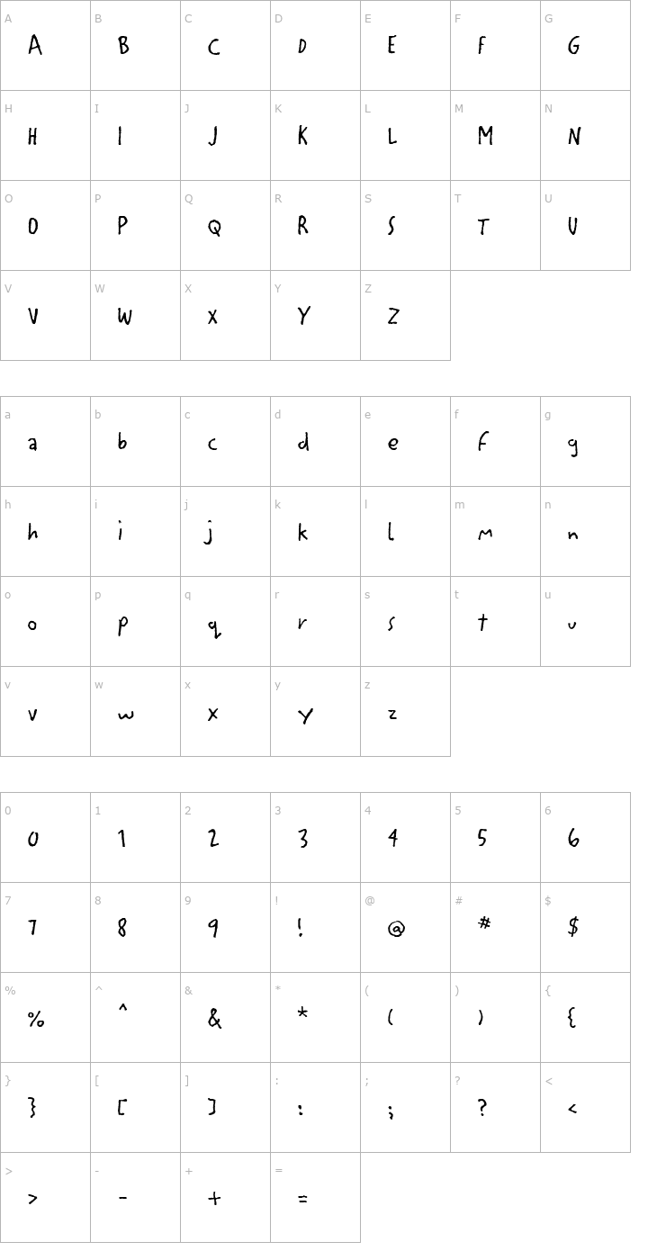 Character Map Litterbox ICG Font