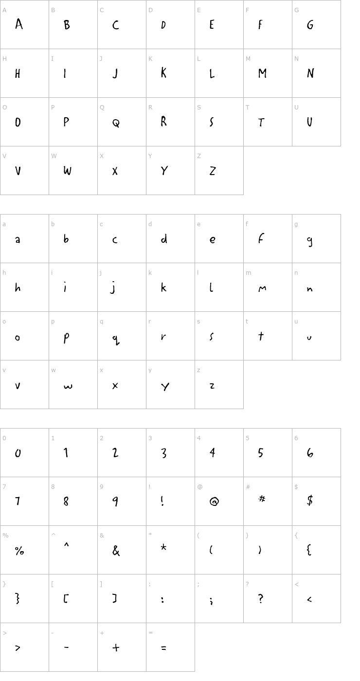 Character Map LitterboxICG Font