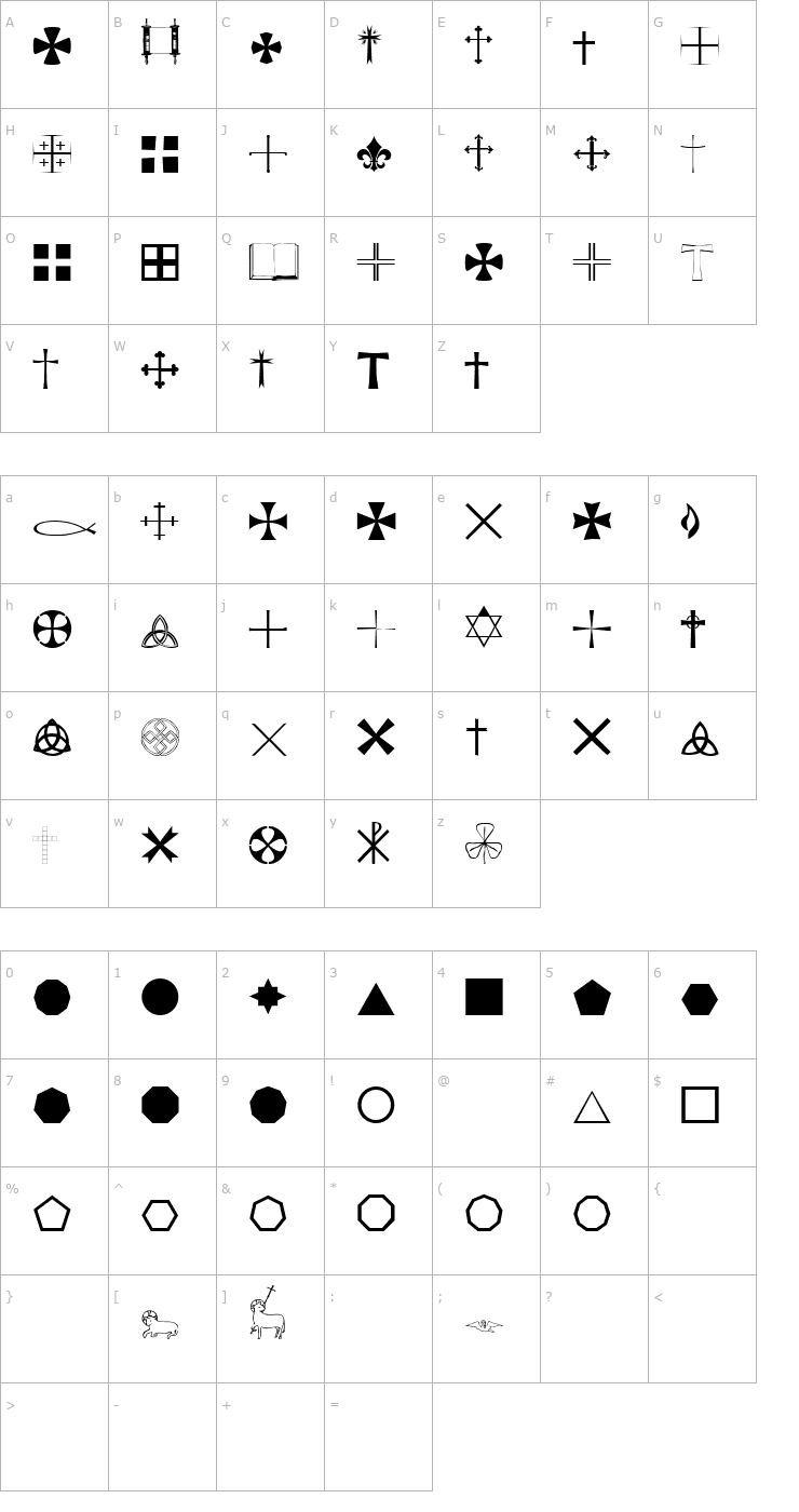 Character Map Little Regular Font