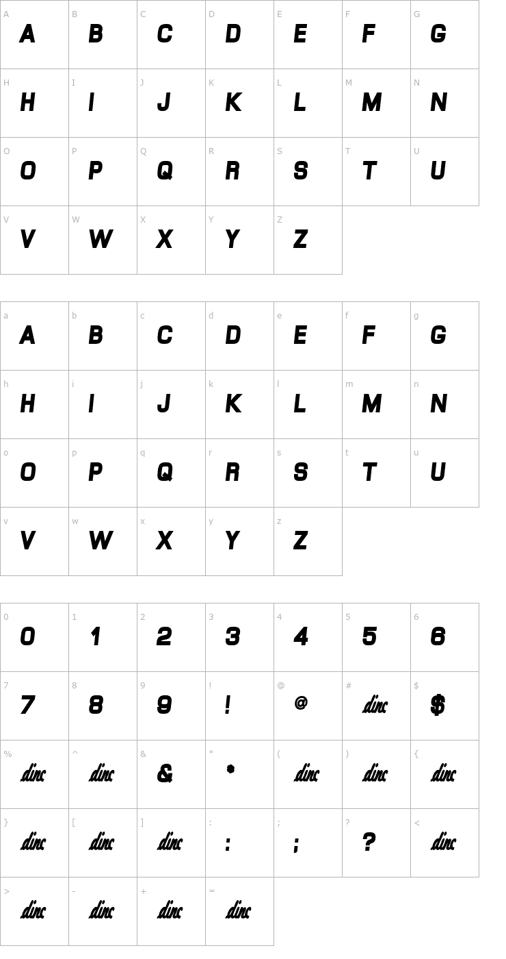 Character Map LittleEden Font