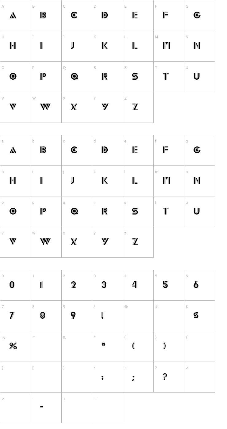 Character Map LivelyDisplayCaps Font
