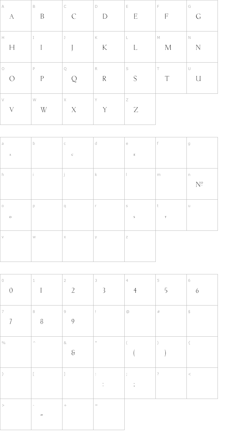 Character Map Livia Font