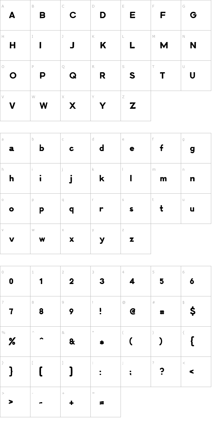 Character Map LL Charlotte Font