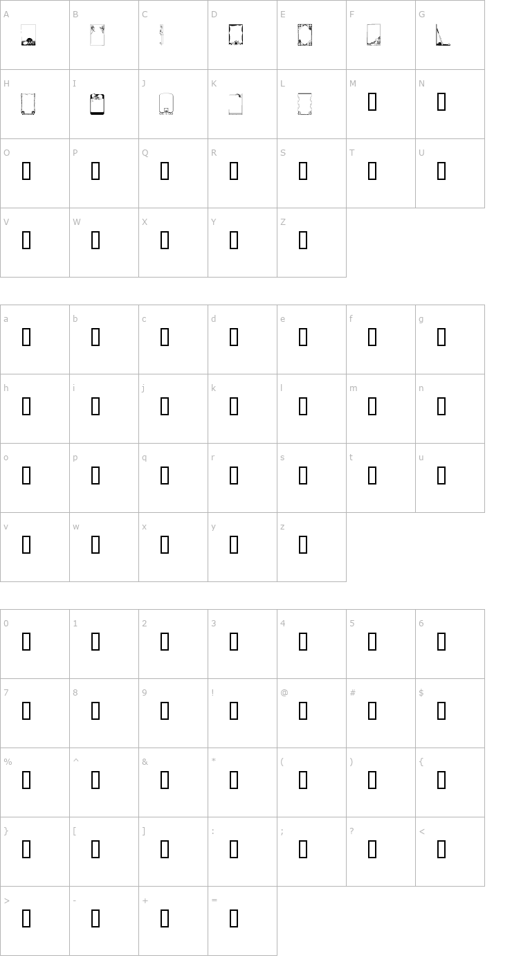 Character Map LM Sports Frames Font
