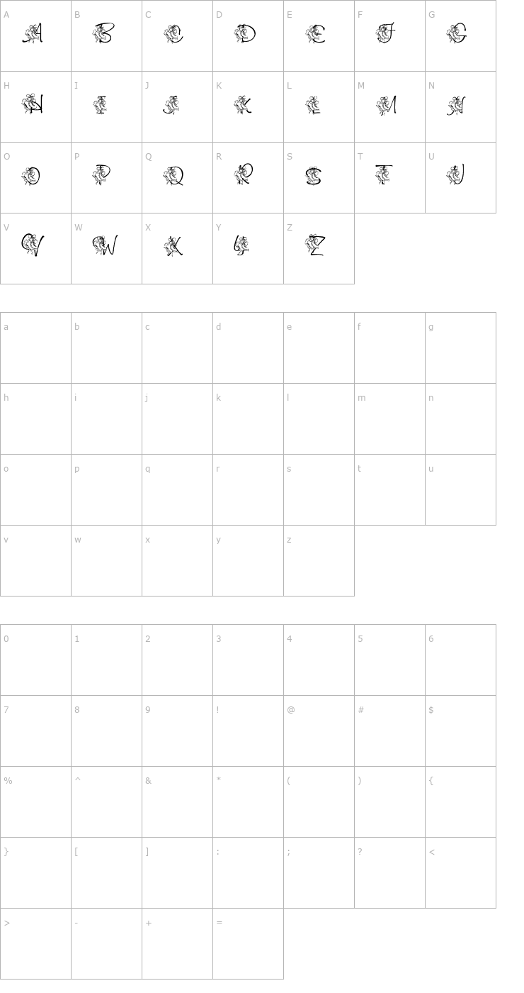 Character Map LMS Cutting The Ice Font