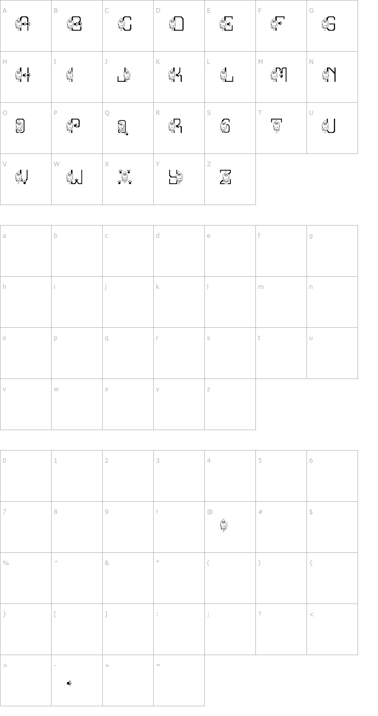 Character Map LMS Hound Dog Font