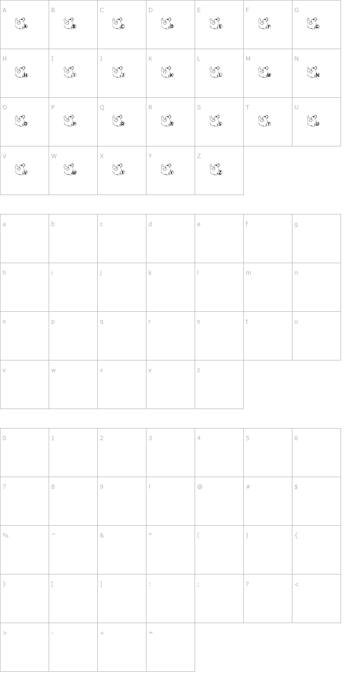 Character Map LMS Seal Talk Font