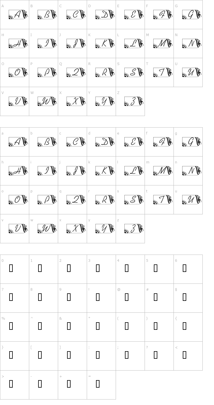 Character Map LMS Secured Nation Font