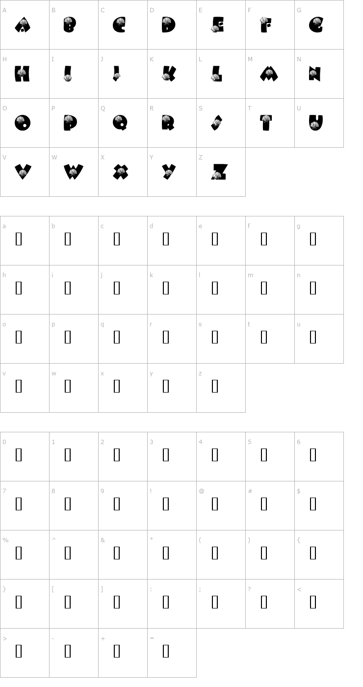 Character Map LMS She-Shells Font