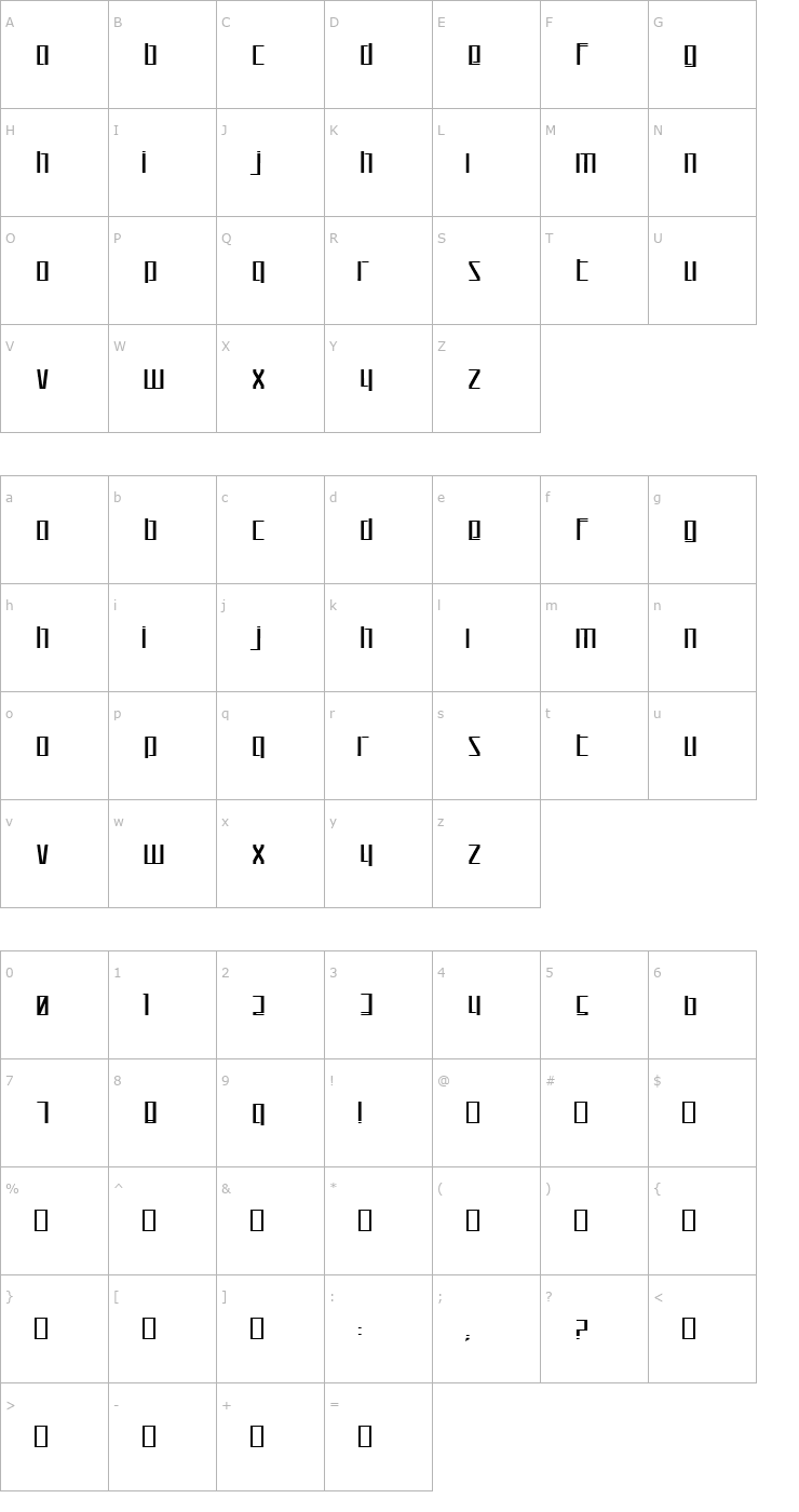 Character Map Lode Font