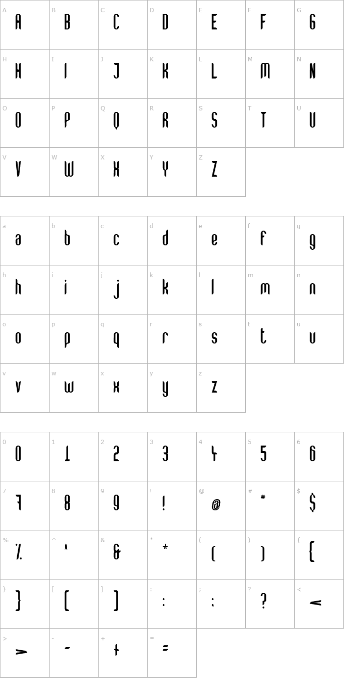 Character Map LoFi Font
