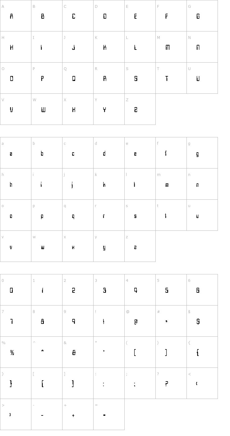 Character Map LoganCondensed Font
