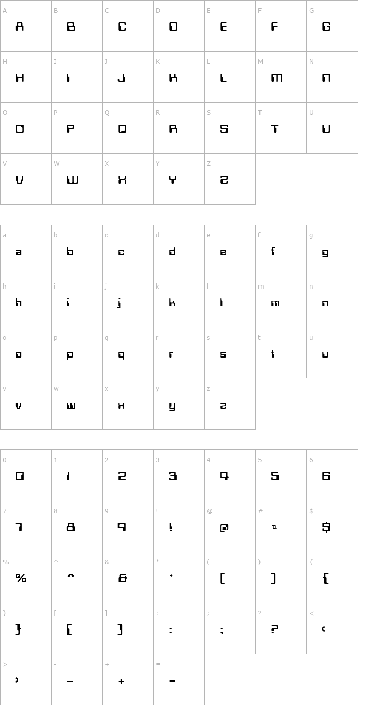 Character Map LoganExtended Font