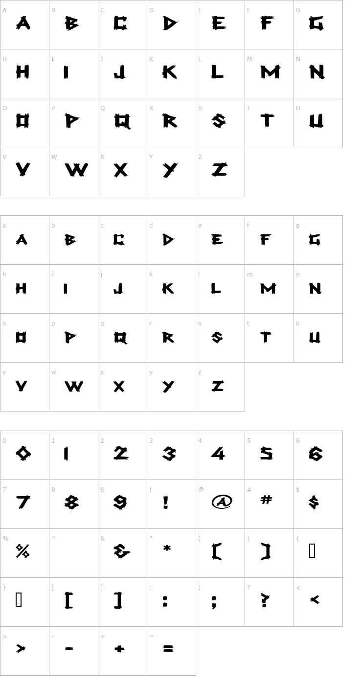 Character Map LogCabinExtended Font