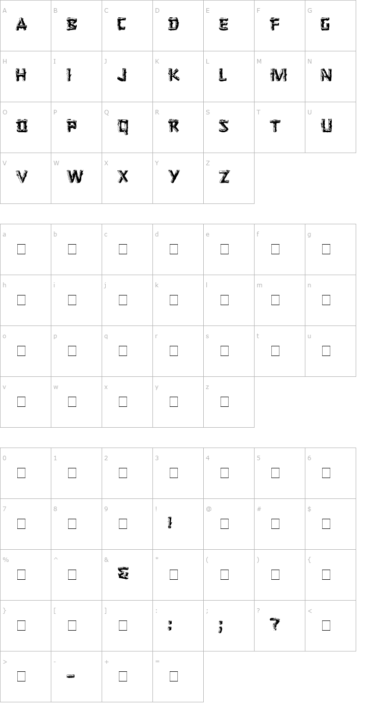 Character Map Logger Medium Font