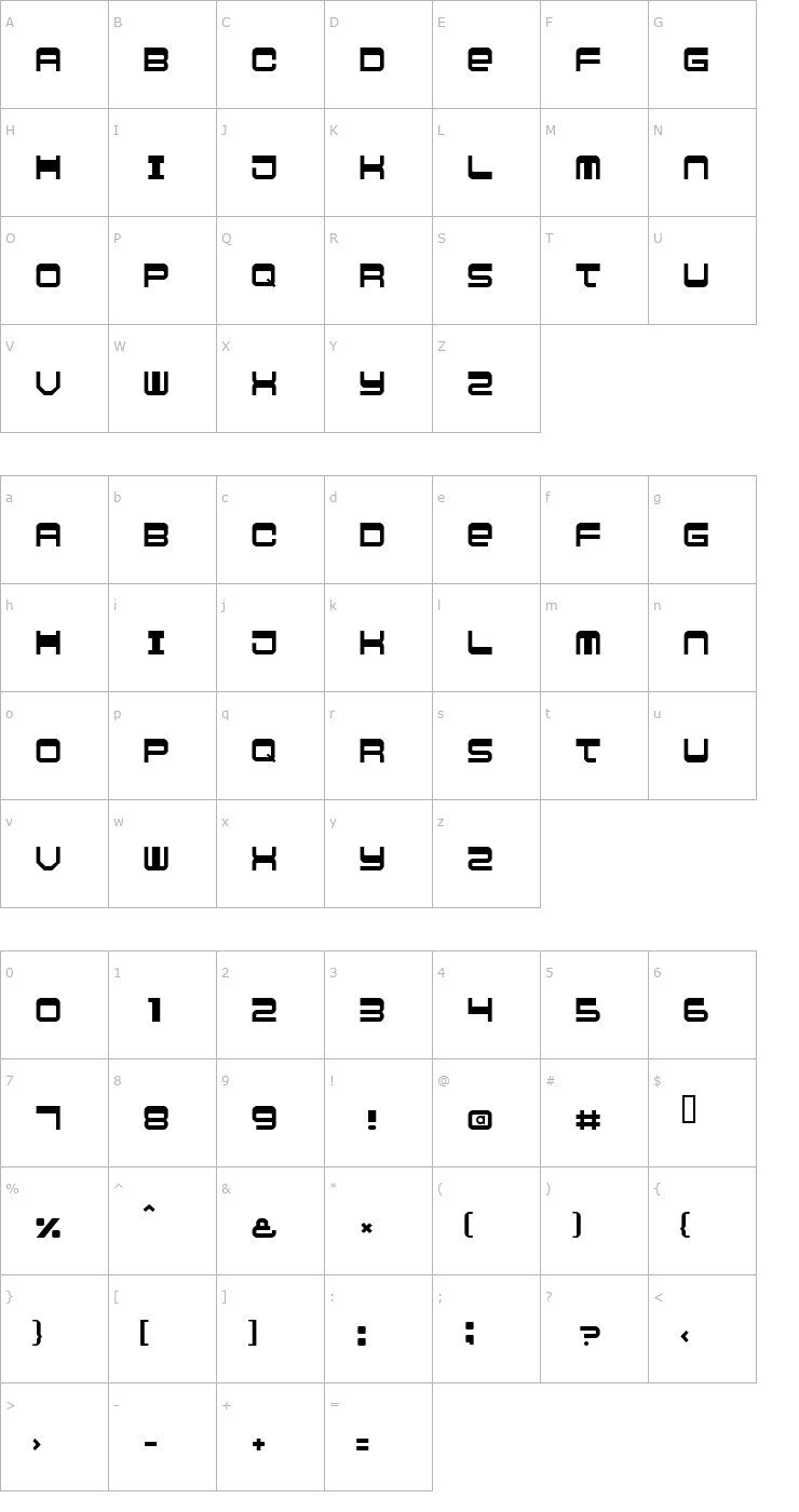 Character Map Logic lodger Font
