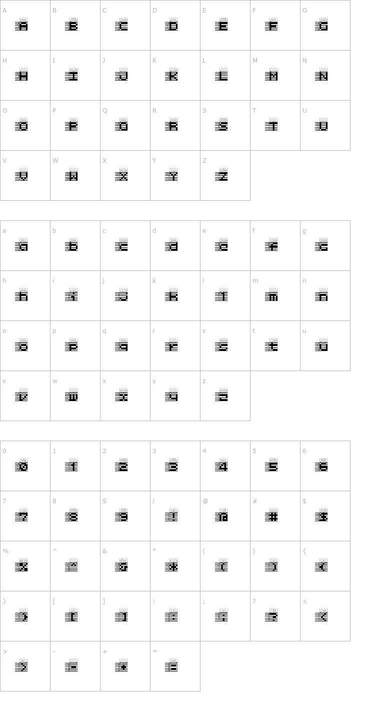 Character Map Logic twenty-five A Font