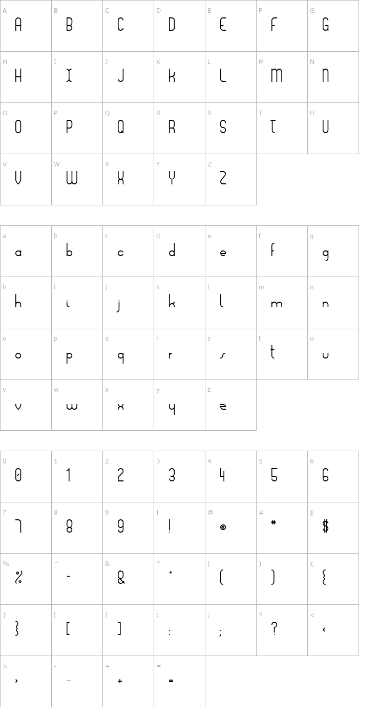 Character Map Lois Ann Font