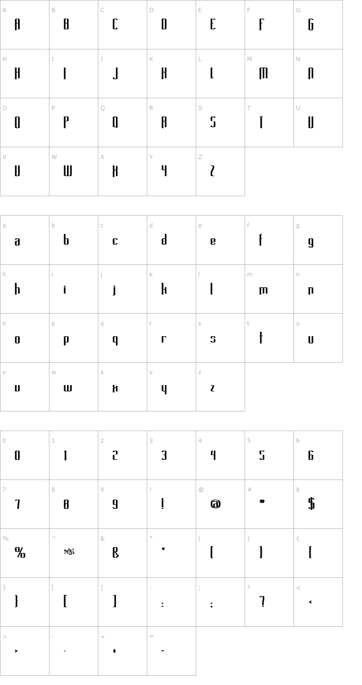 Character Map Long Cool Grandma Font