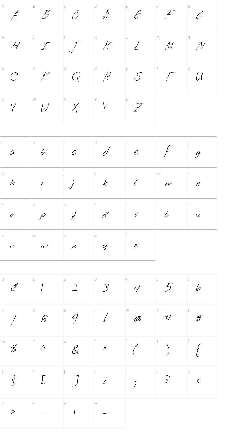 Character Map Lookout Regular Font