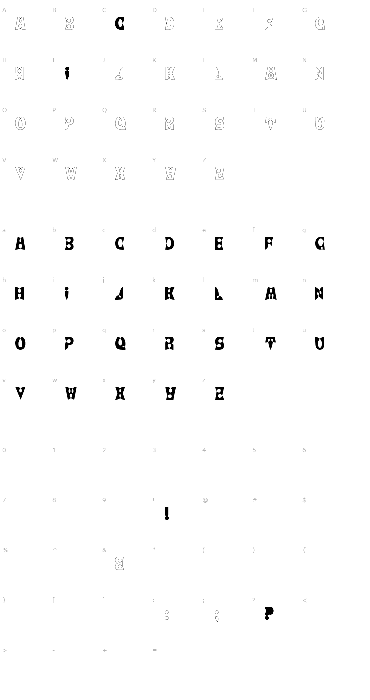 Character Map LoopDeLoop Font