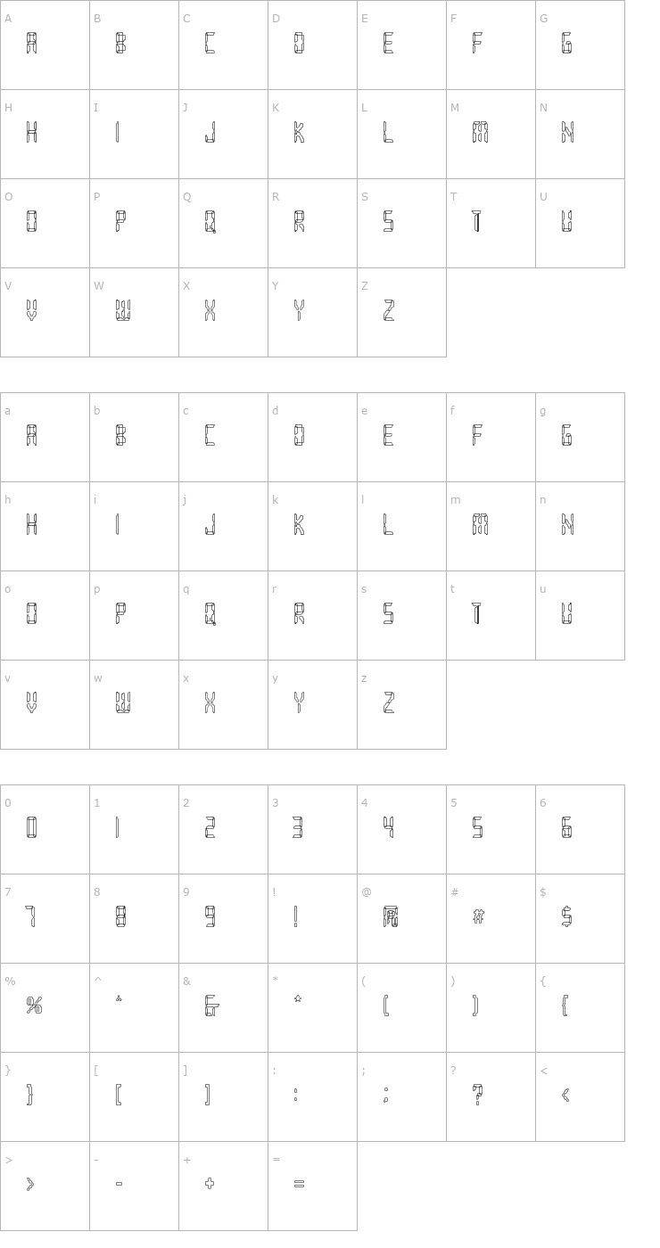 Character Map Loopy Font