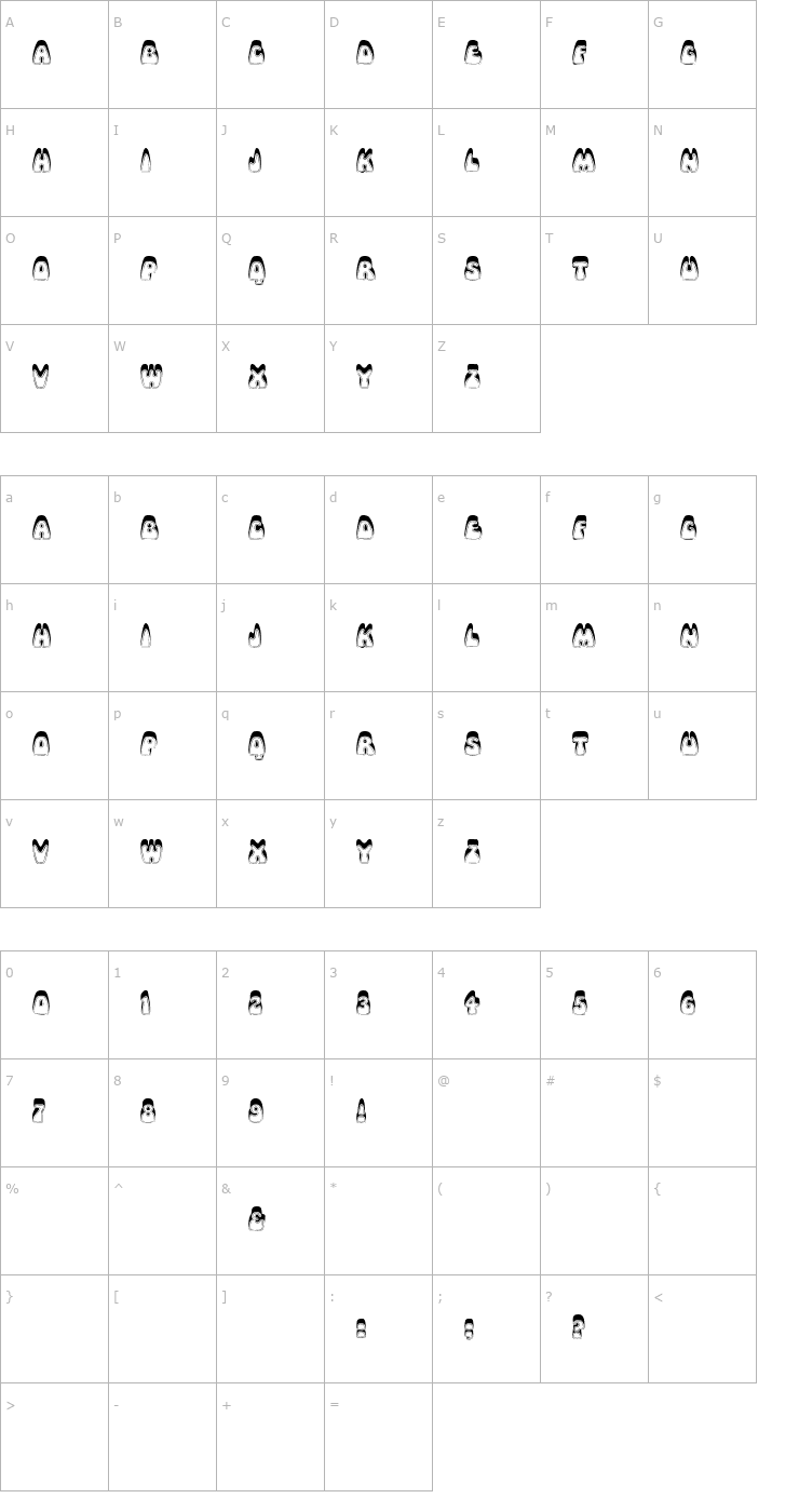 Character Map LoppDisplay Font