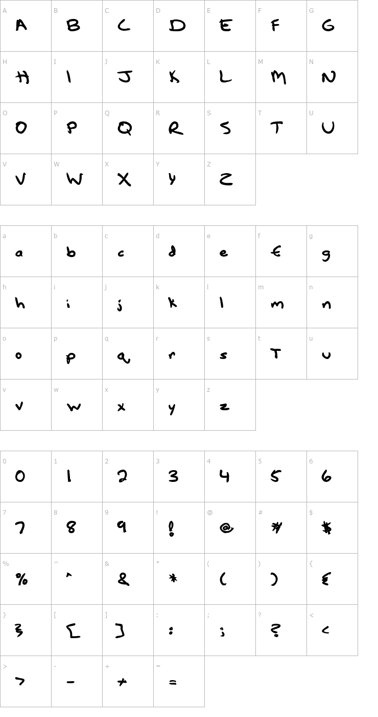 Character Map LotechScriptBlackSSK Font