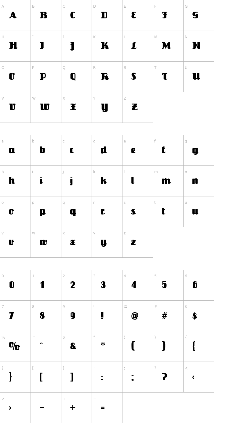 Character Map Louisianne Regular Font