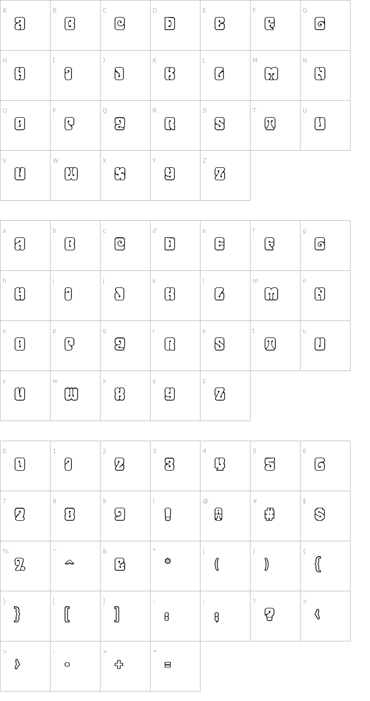 Character Map Love-in Open Font