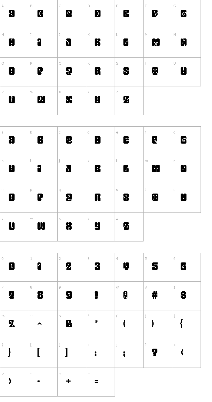 Character Map Love-in Solid Font