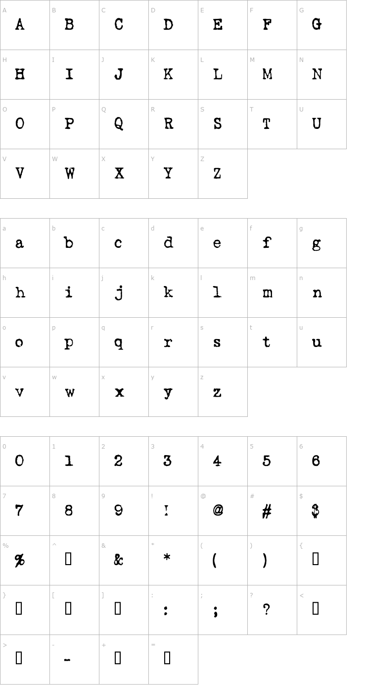 Character Map Love LetterTW Font