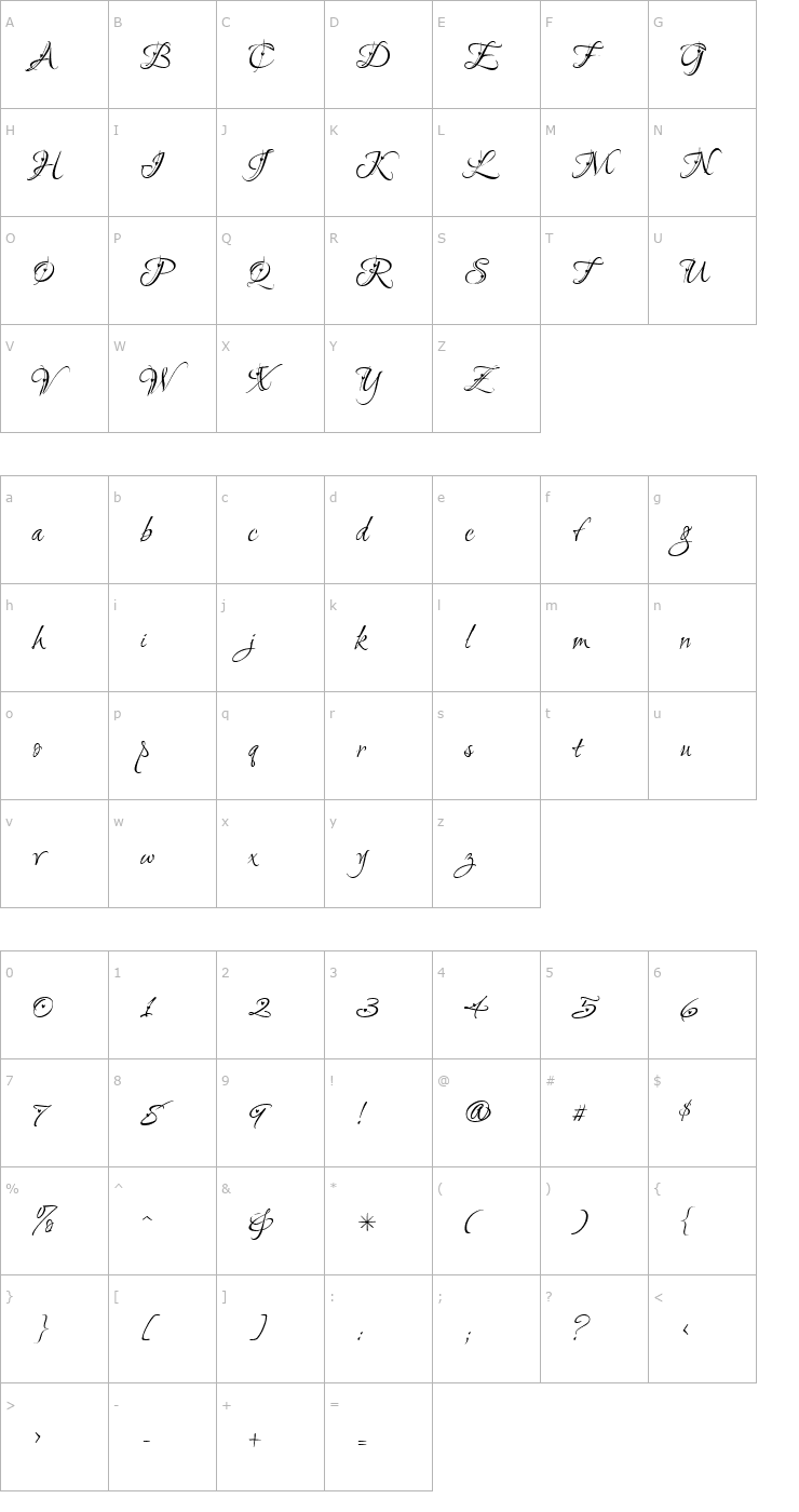 Character Map Love Light Font