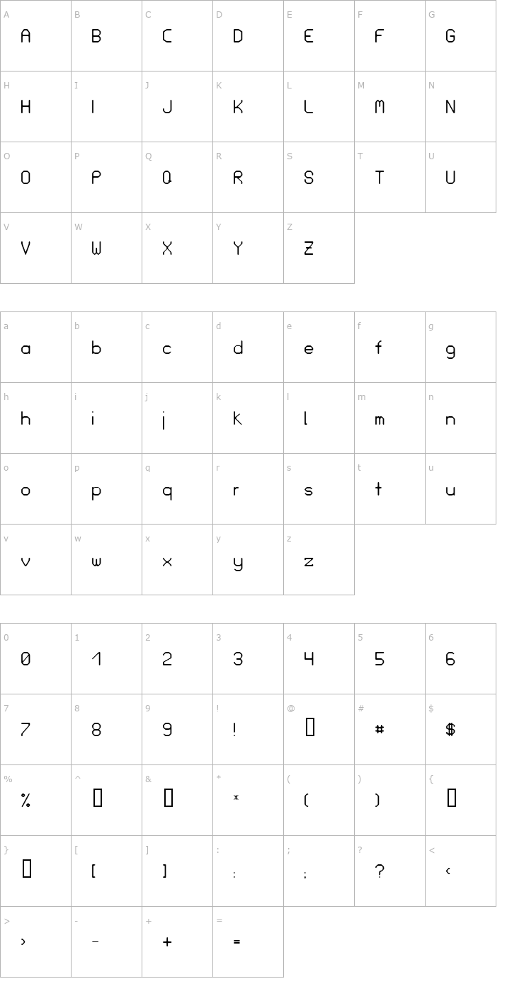 Character Map Love Parade Font