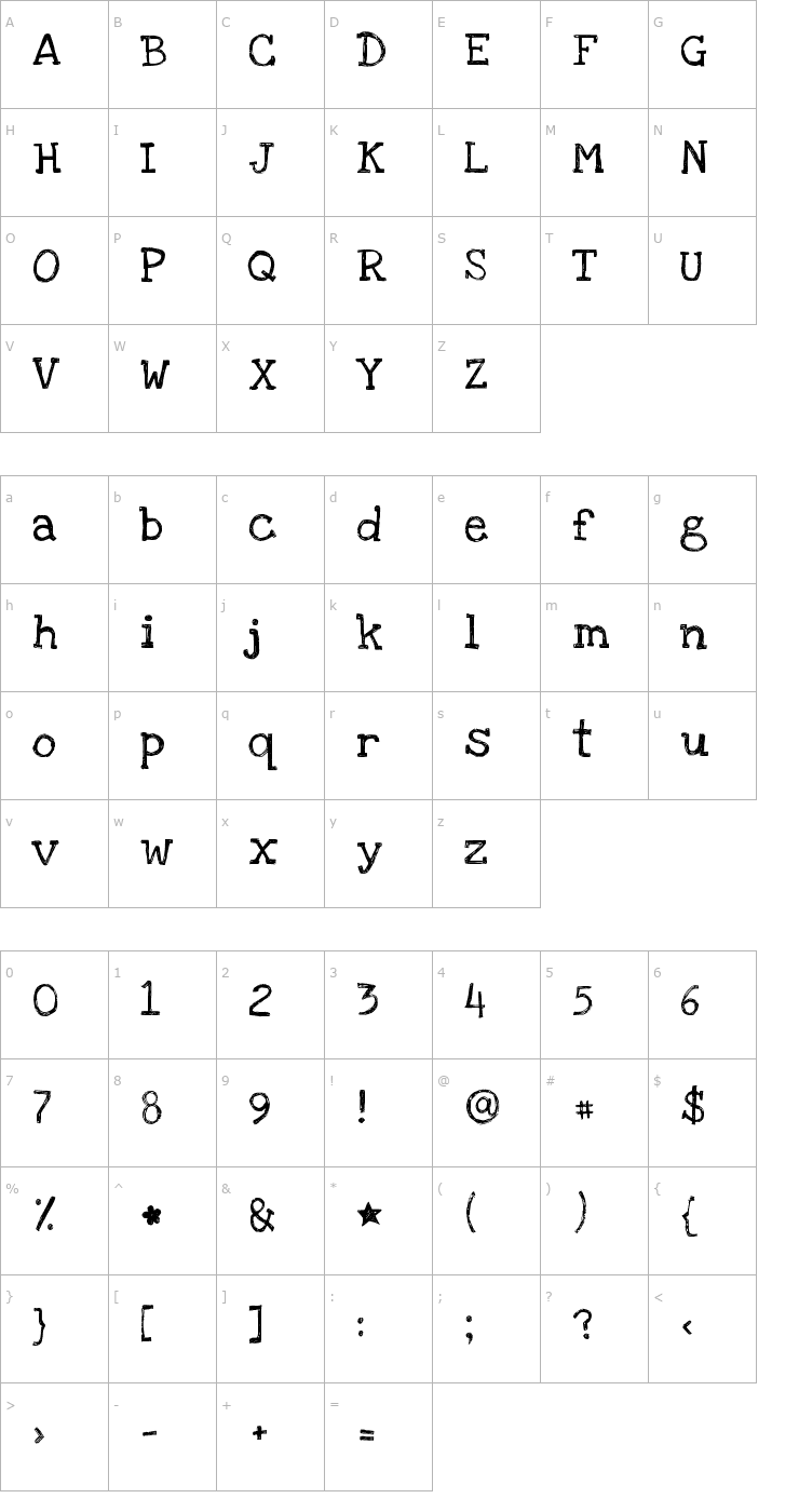 Character Map Love Ya Like A Sister Font