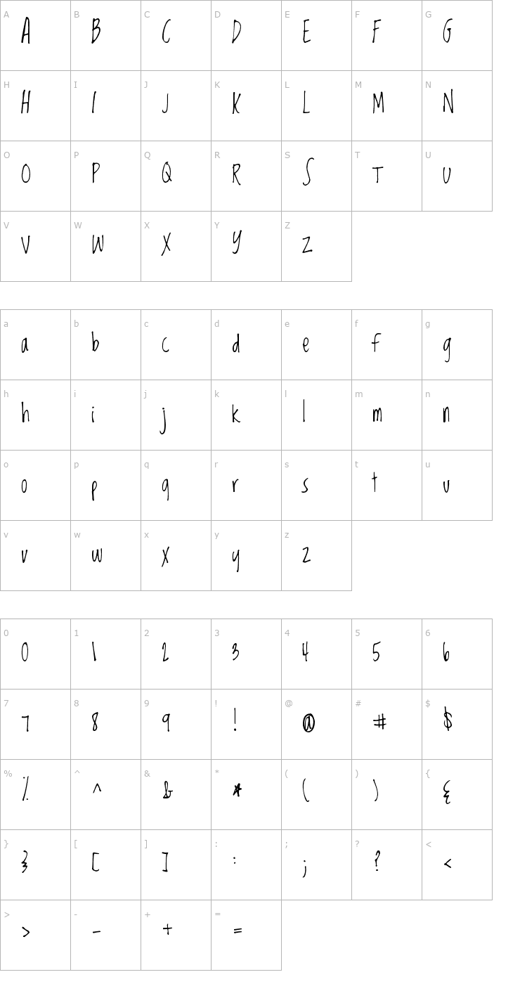 Character Map Loved by the King Font