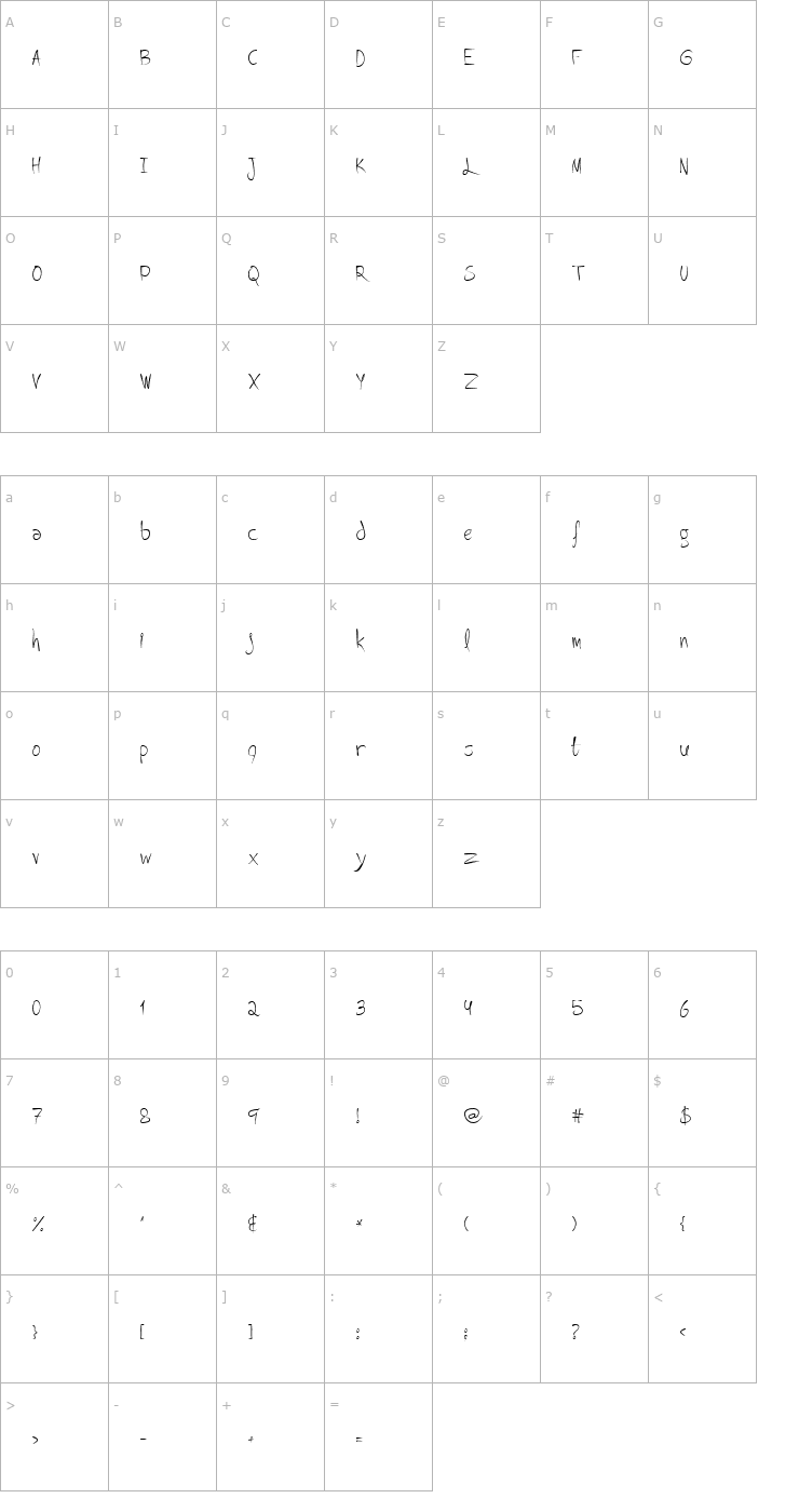 Character Map Lovitz Font