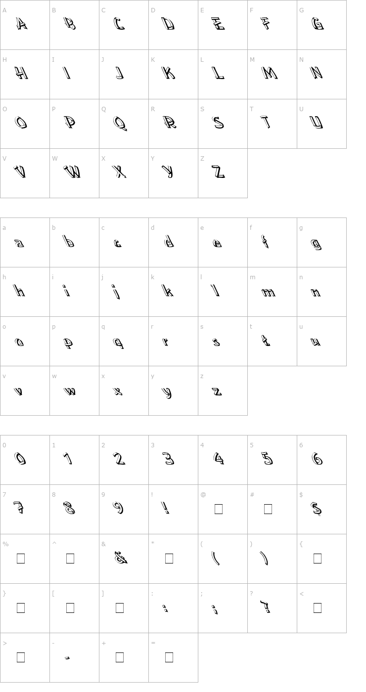 Character Map Low Ea Lefty Font