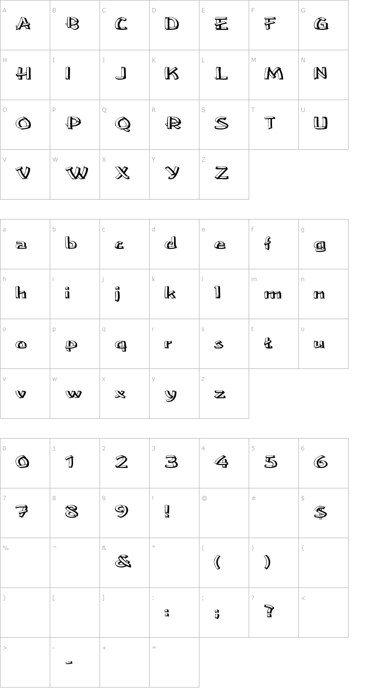 Character Map LowEa Ex Font