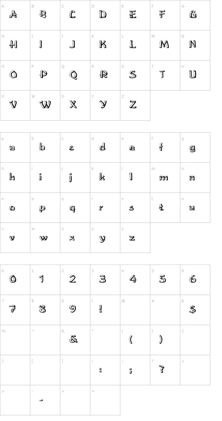Character Map LowEa Wd Font