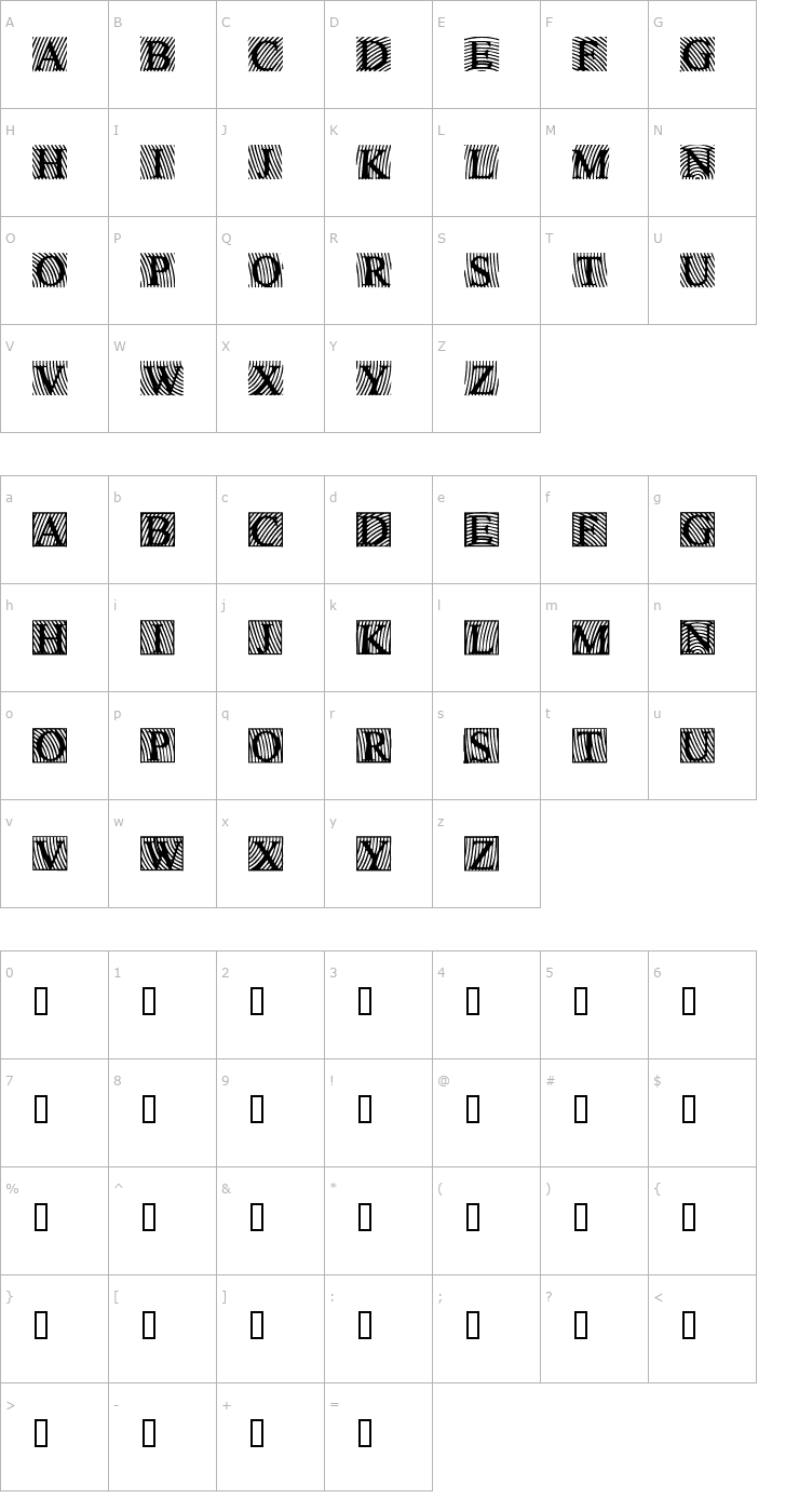 Character Map LowEngravedCapsDark Font
